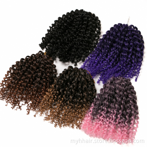 Pink 90g/piece 8 Inch Synthetic Marley Ombre Braiding Hair Extension Blonde Curly Crochet Afro Kinky Twist Marley Braid